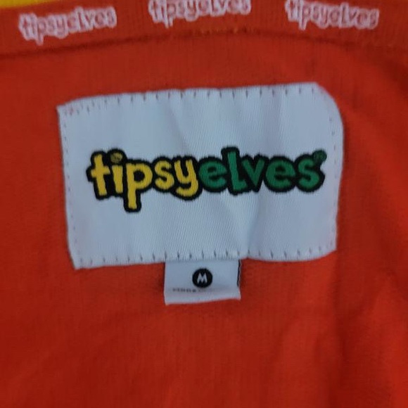 Tipsy Elves Sale Costume Red And Yellow Waving Tube Man Jumpsuit For Men (M) - Picture 6 of 8